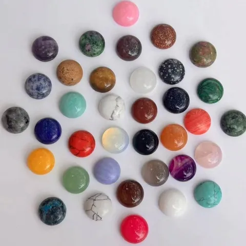 Naturstein Achat Kristall Tigerauge Runde Cabochon Lose Edelstein DIY Schmuckherstellung Zubehör Material Steine