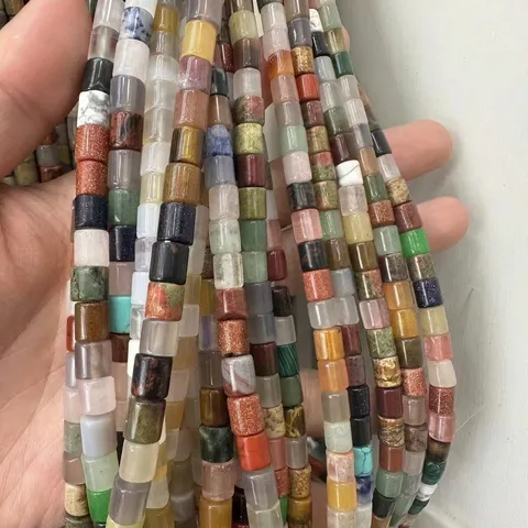 Natural Stone Tube Beads Agate Crystal Tiger Eye Cylinder Loose Beads For DIY Handmade Jewelry Making Accessories Necklaces Bracelets