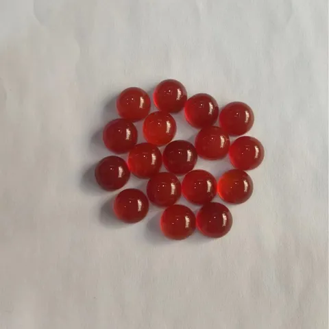 Perle di Pietre Preziose Cabochon Tonde in Agata Rossa Naturale a Fondo Piatto per Creazione Gioielli DIY Anelli Orecchini