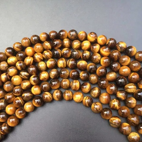 Natural Tiger Eye Stone Round Loose Beads Smooth Polished Gemstone Beads For DIY Jewelry Making Bracelets Necklaces Hairpin Accessories