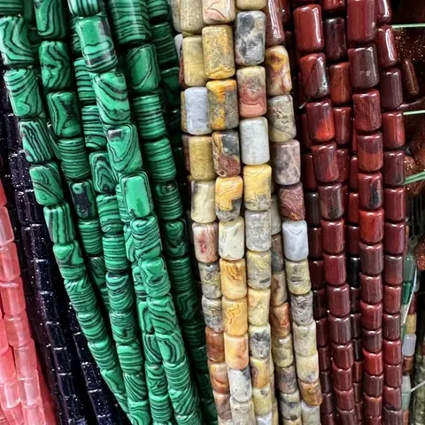 Natural Stone Cylinder Tube Beads For DIY Jewelry Making Bracelet Necklace Accessories Polished Loose Spacer Gemstone Beads