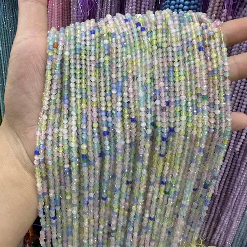 3mm Faceted Round Cat Eye Stone Beads Loose Spacer Beads For DIY Jewelry Making Bracelet Necklace Accessories Material Craft