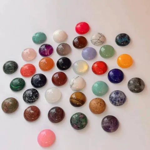 Naturstein Achat Kristall Tigerauge Runde Cabochon Lose Edelstein DIY Schmuckherstellung Zubehör Material Steine