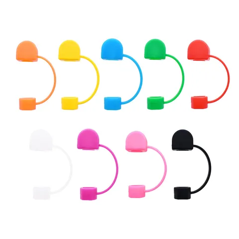 Silicone Straw Dust Cap Reusable Cute Straw Cover Cap Silicone Straw Tips Protector Dustproof Plug Drinkware Accessories