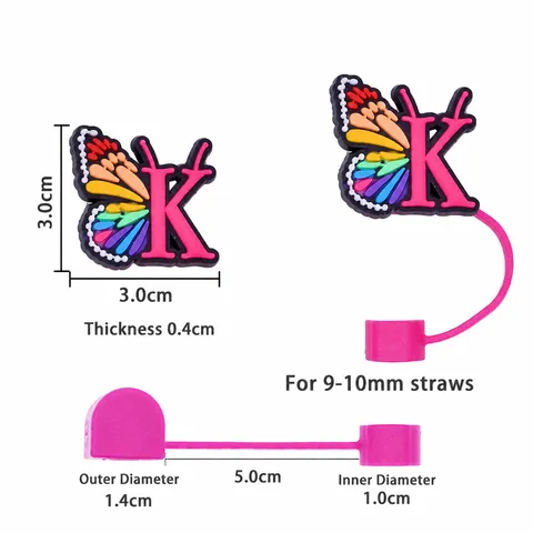 Silicone Straw Dust Cap Reusable Cute Straw Cover Cap Silicone Straw Tips Protector Dustproof Plug Drinkware Accessories