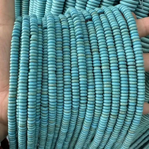 Synthetic Turquoise White Turquoise Disc Spacer Beads Flat Round Loose Beads For DIY Necklace Bracelet Jewelry Making Accessories