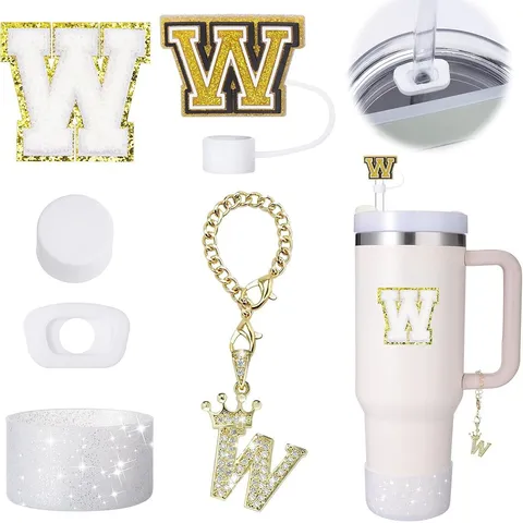 Accessori Stanley Cup Copertura Paglia Alfabeto Paillettes Ciondolo Strass Set Stivale Silicone