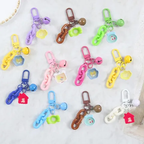 Niedlicher Cartoon Schlüsselanhänger Epoxidharz Anhänger Taschenschmuck Legierung Schlüsselring Modeschmuck Geschenk