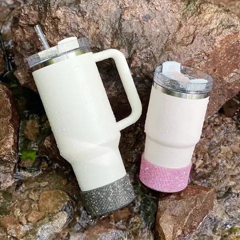 Bling Rhinestone Silicone Water Bottle Boot Cup Sleeve Non Slip Protector For Tumbler Insulated Cup Accessories