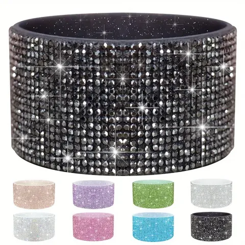 Bling Rhinestone Silicone Water Bottle Boot Cup Sleeve Non Slip Protector For Tumbler Insulated Cup Accessories