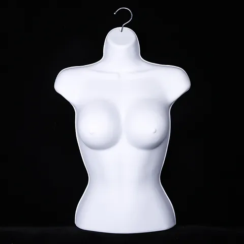 Plastic Half Body Large Chest Mannequin Hanging Display Prop For Clothing Store Bra Swimwear Lingerie Display Stand