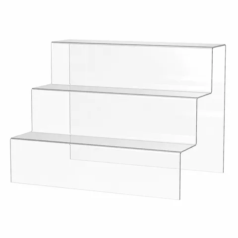 Clear Acrylic Display Riser 2/3 Tier Step Shelf Organizer Stand For Figures Wallets Cosmetics Perfume Showcase Home Storage