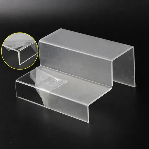 Clear Acrylic Display Riser 2/3 Tier Step Shelf Organizer Stand For Figures Wallets Cosmetics Perfume Showcase Home Storage