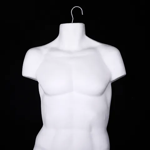European Style Plastic Male Muscle Half Body Mannequin Display Prop Hanging Hanger For Clothing Store Coat Swimsuit