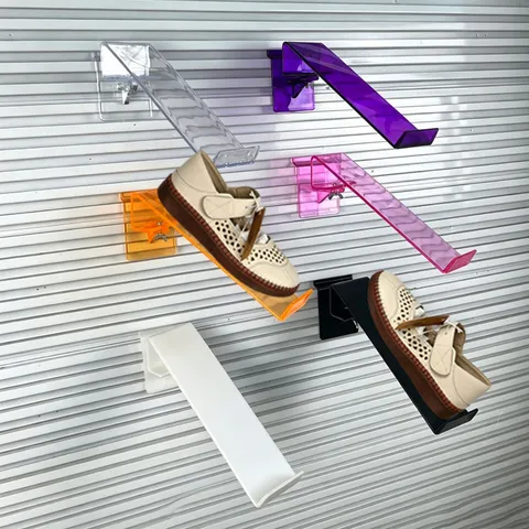 Espositore per Scarpe a Parete in Acrilico Trasparente Supporto Organizer per Scarpe da Negozio