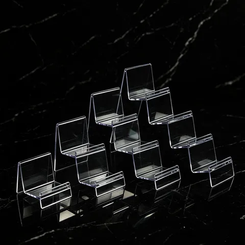 Transparant Kunststof Gelaagd Display Standaard Duidelijk Acryl Desktop Opslag Rek Voor Portemonnee Telefoon Sieraden Badge