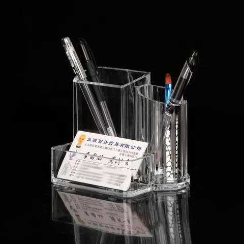 Transparante Acryl Desktop Organizer Multi-Grid Penhouder Make-up Penseel Opbergdoos Kantoor Kantoorartikelen Houder