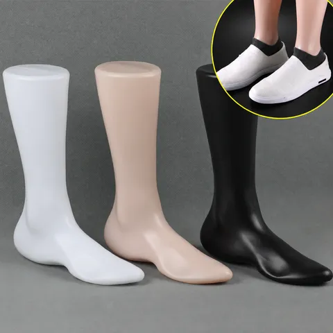Moule de Pied en Plastique Accessoire d'Affichage de Chaussures Mannequin Fond Plat Support d'Affichage pour Hommes et Femmes
