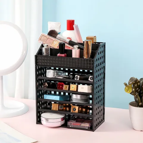 Desktop Cosmetic Storage Box Plastic Makeup Organizer Multilayer Drawer Skin Care Container