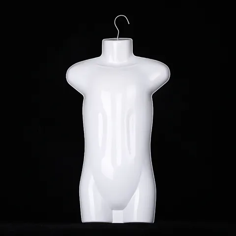 Mannequin en Plastique pour Enfants Demi-Corps Présentoir Maillot de Bain Enfant Vêtements Support Suspendu Vitrine de Magasin de Détail