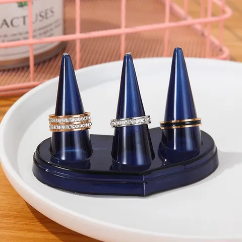 Kunststof Ringen Displaystandaard Kegel Ringhouder Organisator Voor Sieradenwinkel Vitrines Doorzichtige Zwarte Blauwe Witte Vinger Weergave