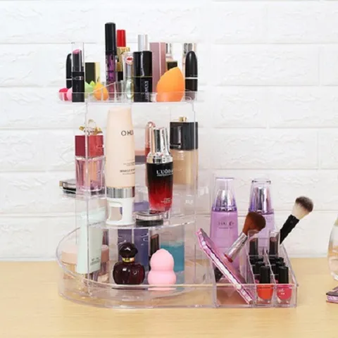 Transparante Draaibare Cosmetische Opbergdoos Meertraps Make-up Organizer Desktop Huidverzorging Houder