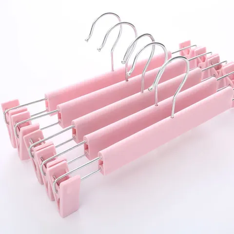 Cintres à Pantalons en Plastique pour Maison Cintres Robustes pour Jupe Gain de Place Clips Solides Ajustables Cintres