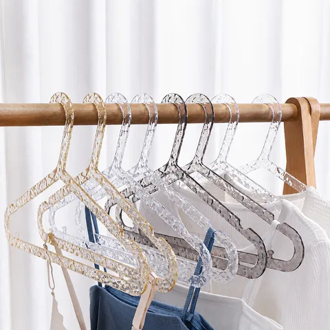 Cintre en Plastique Transparent Motif Glacier Antidérapant Sans Coutures pour Garde-Robe Organisation de la Maison
