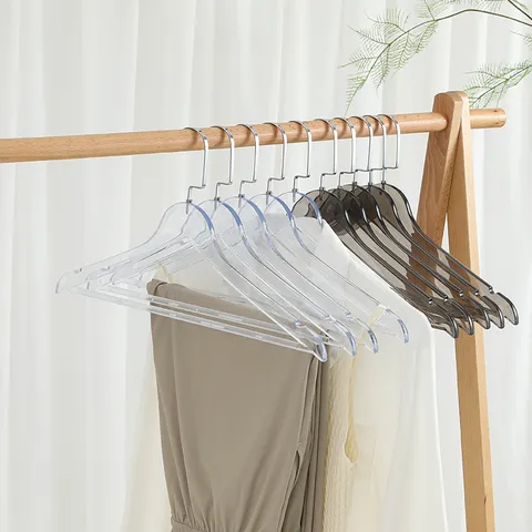 Perchas Transparentes con Purpurina Lujo Ligero Percha de Cristal de Plástico con Gancho Metálico para Armario Tienda de Ropa Hogar