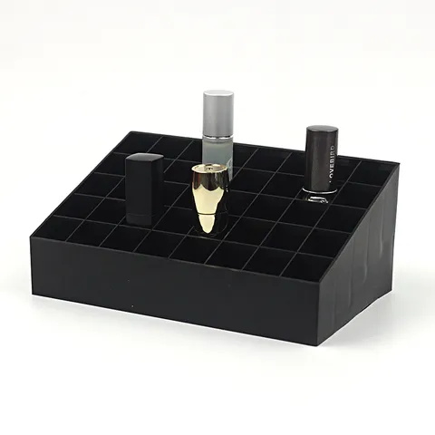 Multifunctional 40 Grid Plastic Lipstick Storage Box Clear Makeup Organizer Cosmetic Display Stand Desktop Storage Holder