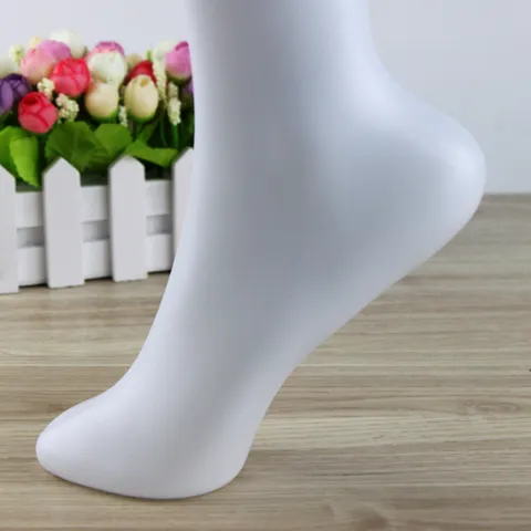 Dames Korte Voet Etalagepop Kunststof Voet Model Voor Sokken En Schoenen Retail Display Fotografie Rekwisieten Wit