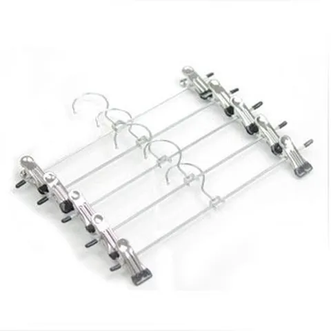 Galvanisierter Metall Hosenbügel Rutschfeste Clips Rockbügel Platzsparend Robuster Kleiderbügel Für Schrank