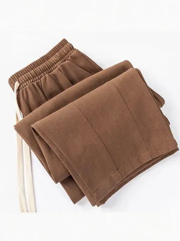 Pantalones Casuales de Algodón y Lino Retro Japonés para Hombre Corte Holgado Doble Pliegue Cálido Cómodos Pantalones Chinos