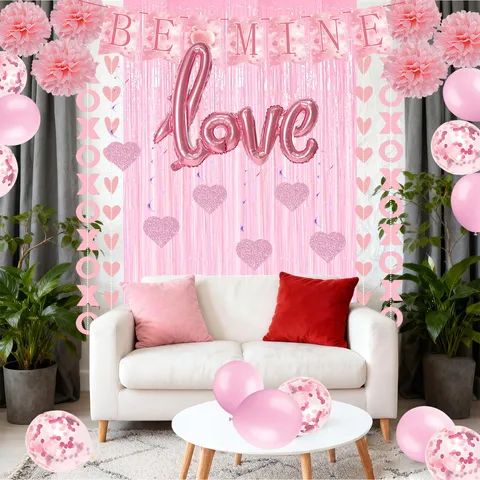 Romantische Papieren Banner Hart Spiraal Hangende Slinger Bloemenbal Ballon Voor Valentijnsdag Aanzoek Bruiloft Feest Decoratie