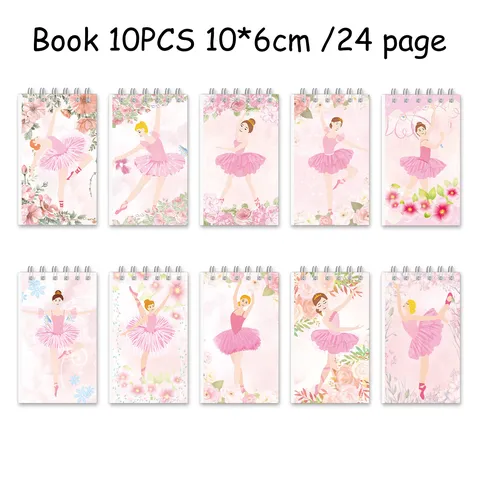Mini Ballerina Girl Spiral Notebook Portable Floral Diary Book For Students Kids School Office Supplies Pink Note Pad