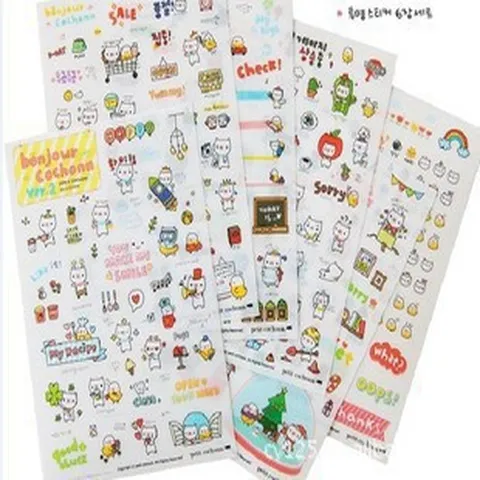Cute Travel Pig Diary Decorative Stickers PVC Transparent Sticker Set Cartoon Journal Stationery Scrapbooking Supplies