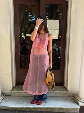 Vestido Midi Recto Sin Mangas de Color Sólido Casual para Mujer Elegante Vestido Largo Holgado de Poliéster