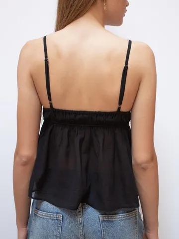 Sexy V-Neck Beaded Crop Cami Top Women Summer Casual Slim Fit Sleeveless Polyester Tank Top Fashion Streetwear