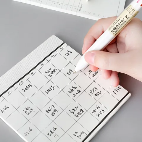 Bloc de Notas Adhesivas Minimalista para Planificador de Negocios Lista de Tareas Diarias Bloc de Notas Mensual Semanal Cuaderno de Papel