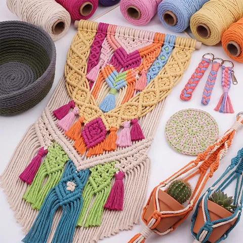 Colorful Polyester Cotton Braided Cord DIY Jewelry Making Material Rope For Handmade Bracelet Necklace Accessory Binding Thread