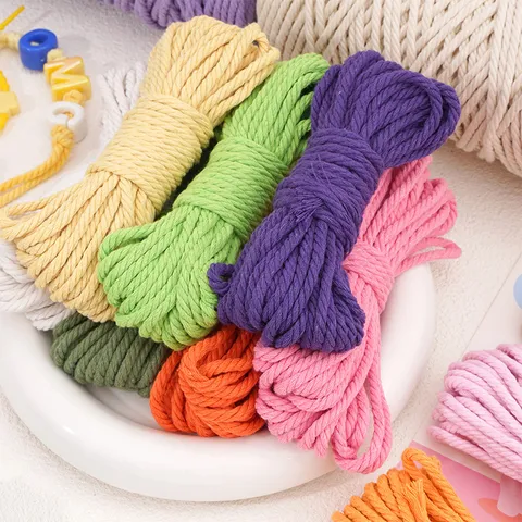 Colorful Polyester Cotton Braided Cord DIY Jewelry Making Material Rope For Handmade Bracelet Necklace Accessory Binding Thread