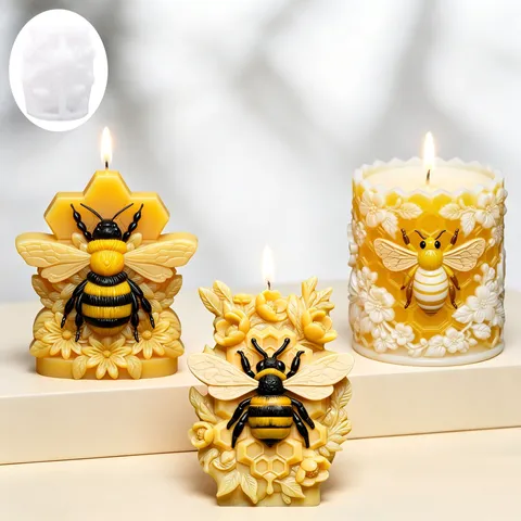 Stampo in Silicone a Nido d'Ape per Candele Fai-da-Te Sapone Resina Gesso Artigianato Design Alveare Decorazione Torta Cucina