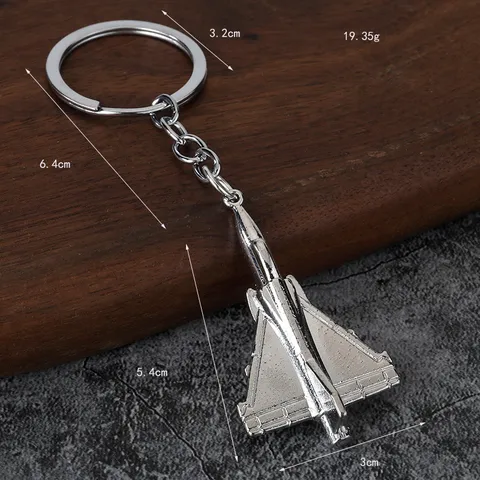 Metal Fighter Jet Airplane Keychain Creative Aircraft Model Key Ring Zinc Alloy Electroplated Pendant For Men Women Gift
