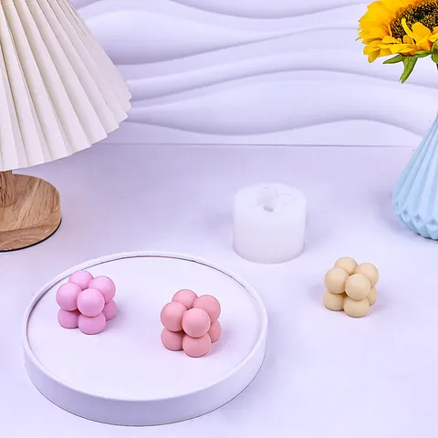 Geometric Magic Cube Silicone Mold For DIY Handmade Bubble Ball Aromatherapy Candle Baking Mousse Cake Chocolate Decorating Mold