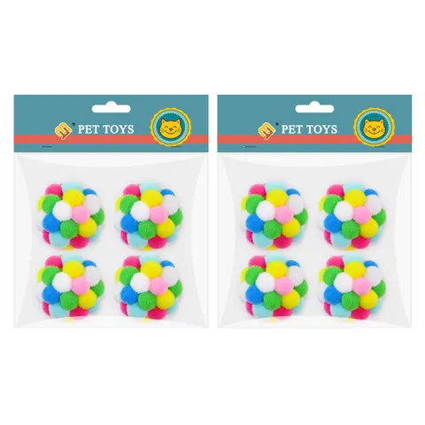 Boules de Jouet pour Chat en Peluche Colorée avec Son Craquant Jouet de Jeu Interactif pour Chaton et Articles pour Animaux