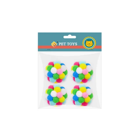 Boules de Jouet pour Chat en Peluche Colorée avec Son Craquant Jouet de Jeu Interactif pour Chaton et Articles pour Animaux