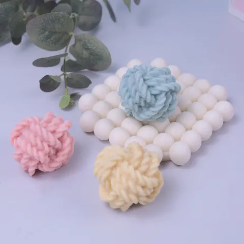 3D Yarn Ball Silicone Mold For Candle Making Cute Hemp Rope Ball Shape Cake Decorating Chocolate Mousse Soap Resin Molds