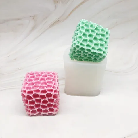Square Honeycomb Cube Silicone Mold For Candle Aromatherapy Plaster Mousse Cake Baking Mold DIY Handmade Soap Mold