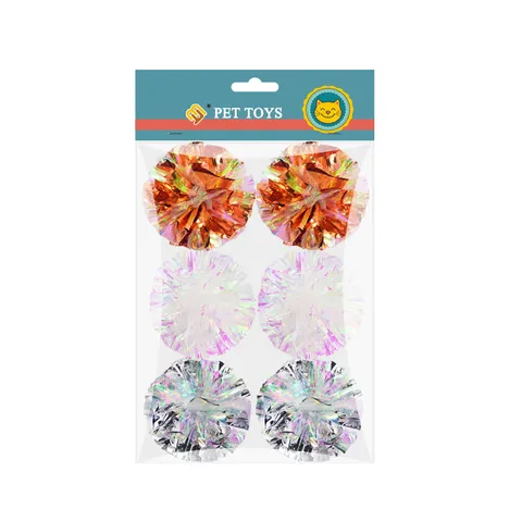 Balles en Papier Froissé Colorées Jouets pour Chats Balles Froissées Interactives Jouets Sonores pour Animaux Chats Chatons