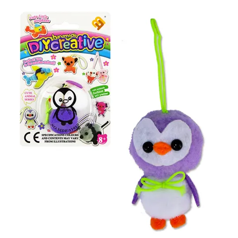 Enfants DIY Peluche Animal Kit d'Artisanat Mignon Pom Pom Jouet Fait Main Charme de Téléphone Éducatif Créatif Paquet de Matériel